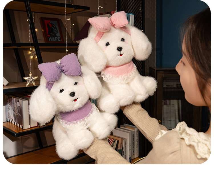 犬 ぬいぐるみ ふわふわリボン トイプードル ぬいぐるみ