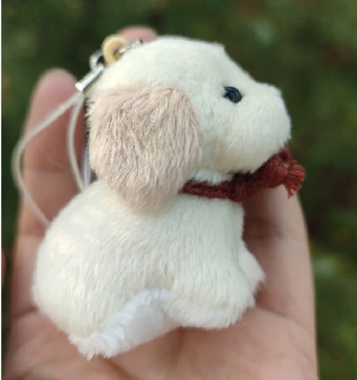 犬 ぬいぐるみ ふわもこポメラニアン キーホルダー人形