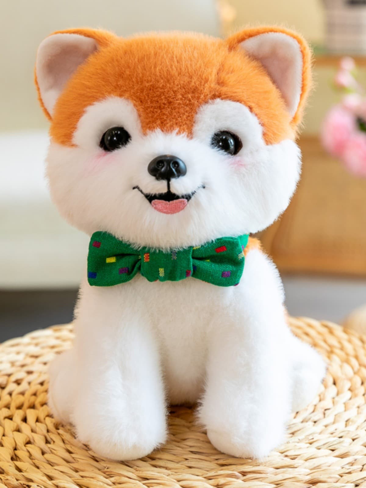 犬 ぬいぐるみ 蝶ネクタイ付き豆柴ぬいぐるみ