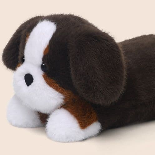 犬 ぬいぐるみ もふもふ伏せ犬の癒しぬいぐるみ