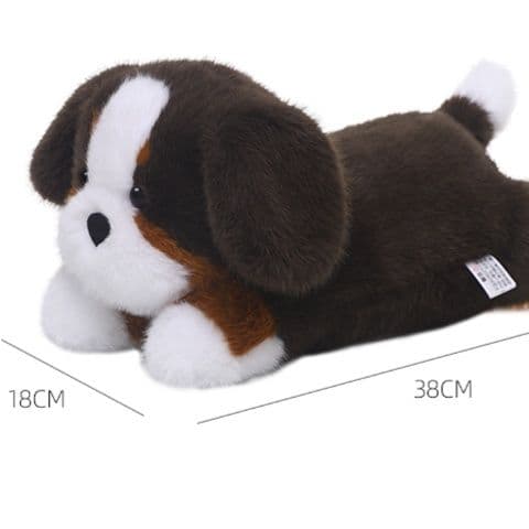 犬 ぬいぐるみ もふもふ伏せ犬の癒しぬいぐるみ