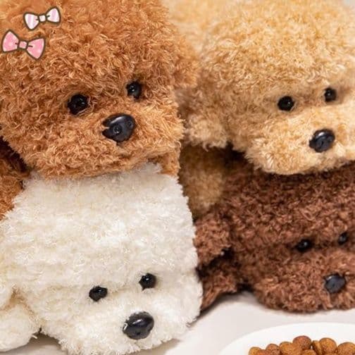 犬 ぬいぐるみ もふもふトイプードルの伏せぬいぐるみ