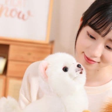 犬 ぬいぐるみ もふもふふわふわポメラニアン風立ち姿ぬいぐるみ