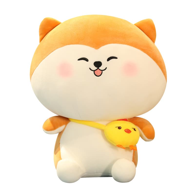 もちもち柴犬 ぬいぐるみ 赤い花付き