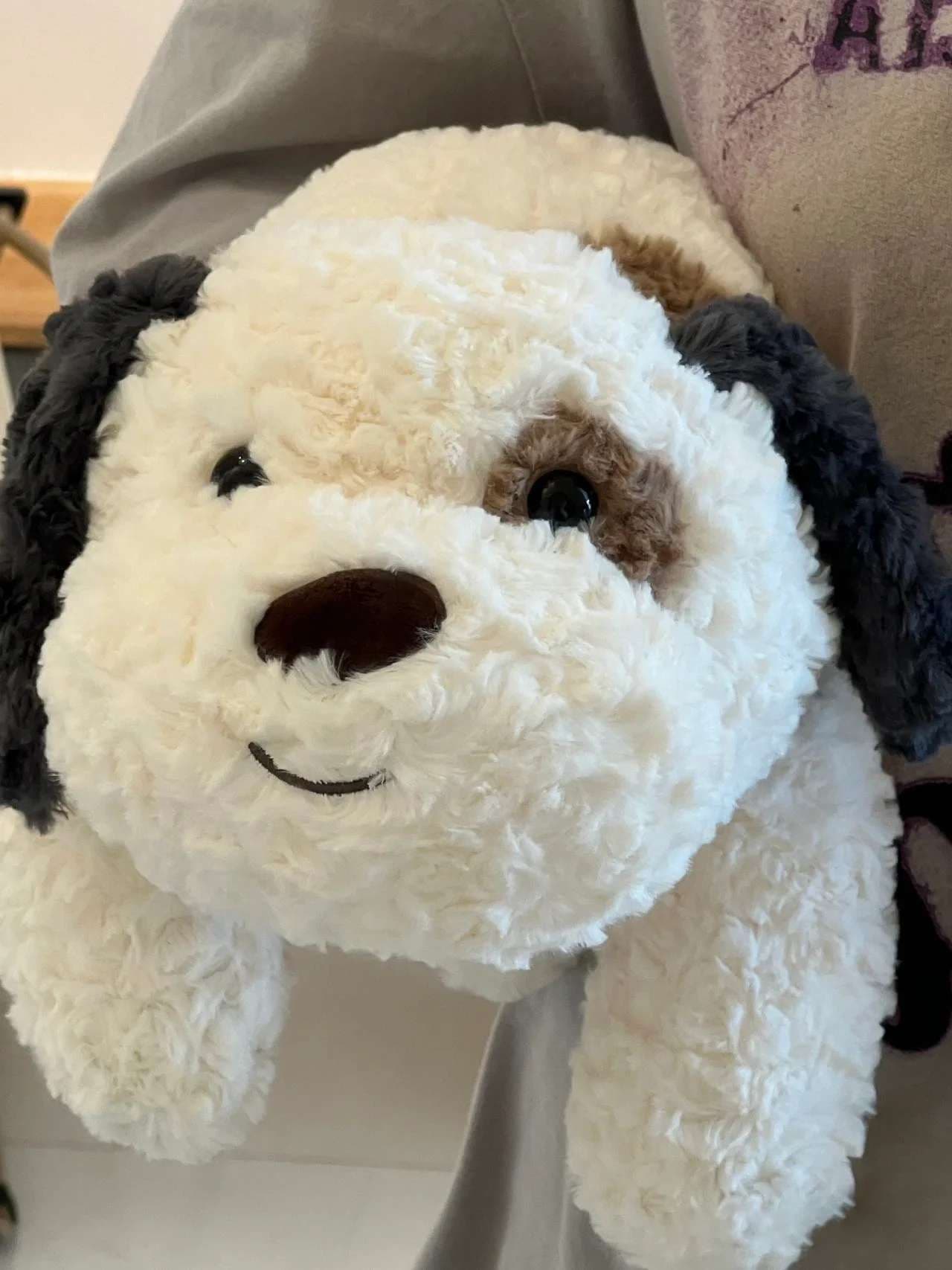 犬 ぬいぐるみ もこもこシュナウザーの添い寝ぬいぐるみ