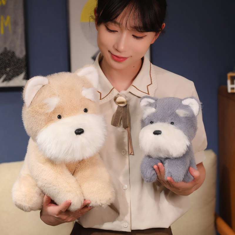 犬 ぬいぐるみ もふもふシュナウザーの親子ぬいぐるみ