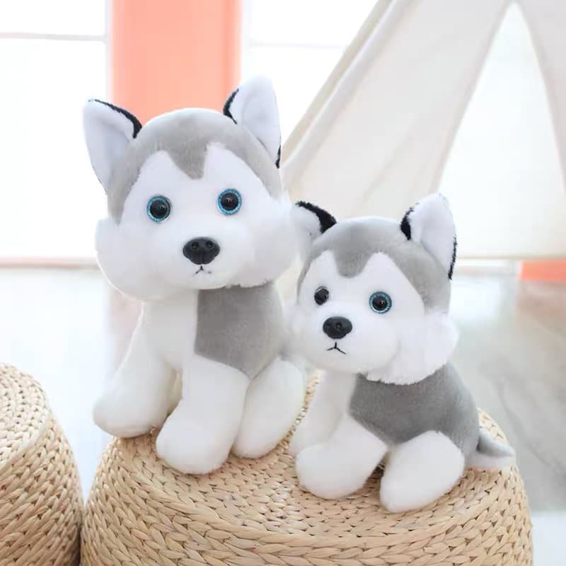 犬 ぬいぐるみ もこもこハスキー＆豆柴 なかよしぬいぐるみセット