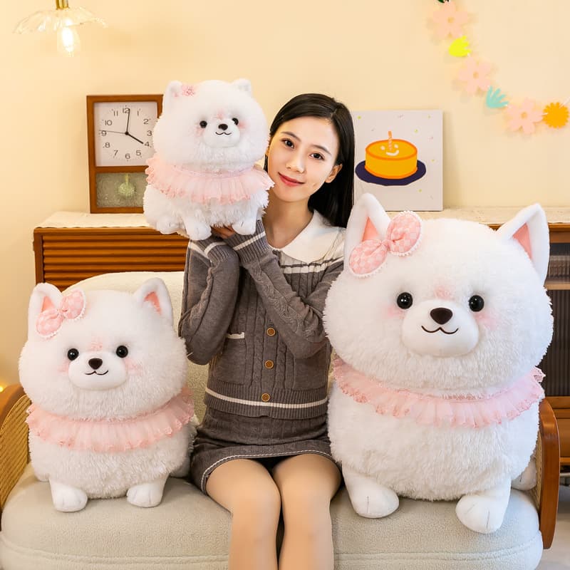 犬 ぬいぐるみ もふもふポメラニアン おめかしぬいぐるみ