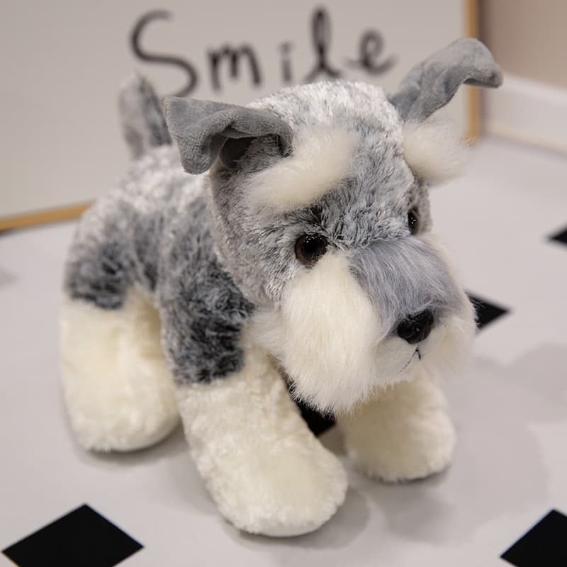 犬 ぬいぐるみ もふもふシュナウザーの親子ぬいぐるみ