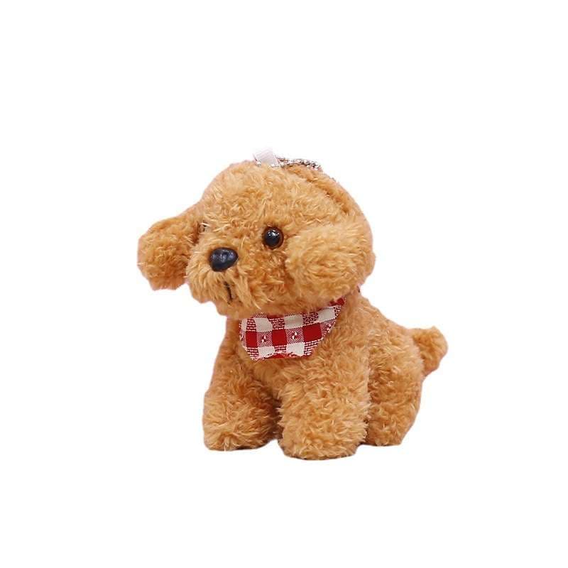 犬 ぬいぐるみ チェック柄スカーフ付きトイプードルぬいぐるみ