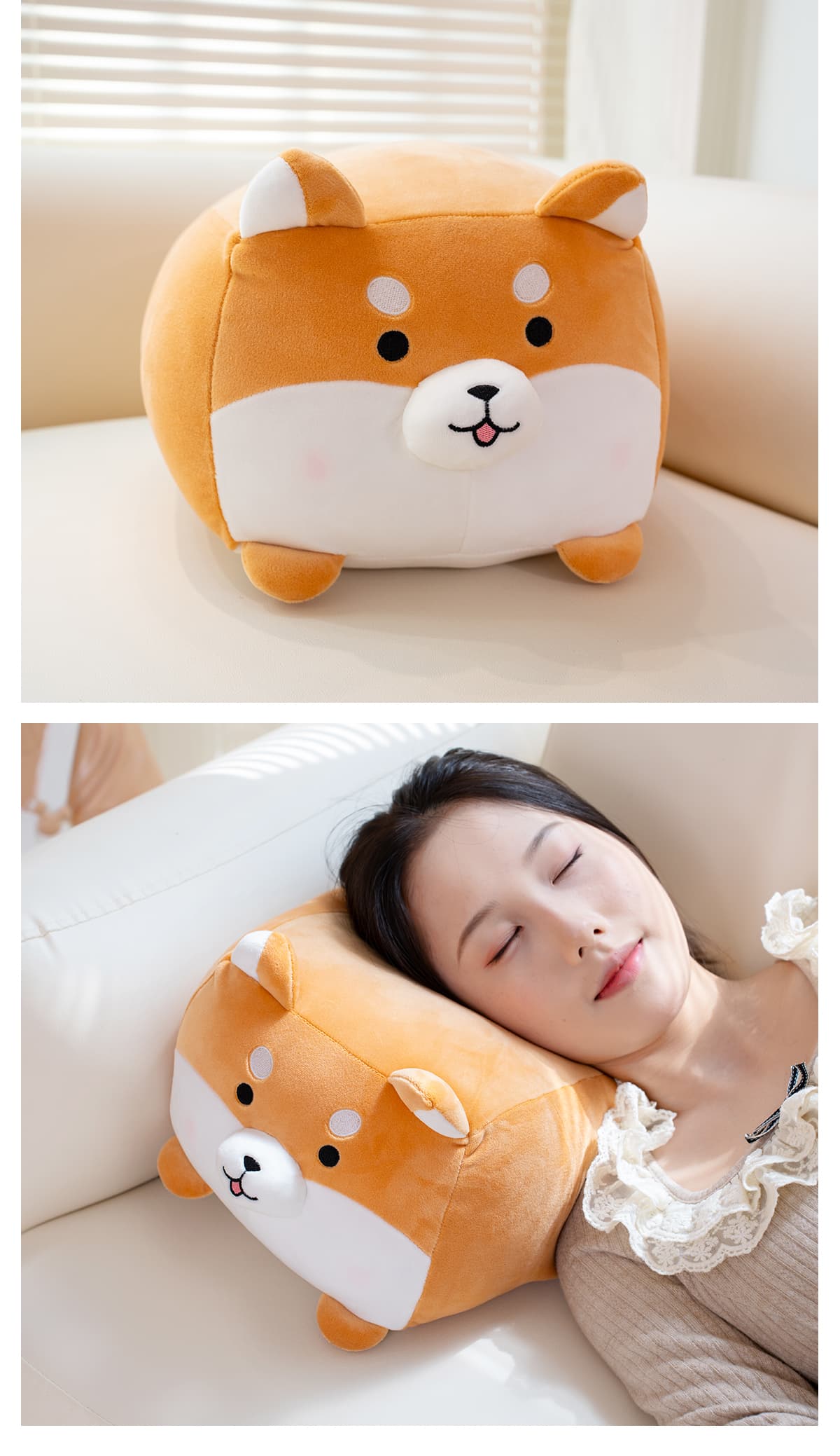 犬 ぬいぐるみ もちもち癒し柴犬まくら