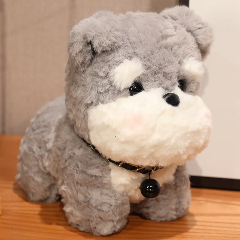 犬 ぬいぐるみ もふもふシュナウザーお座りぬいぐるみ