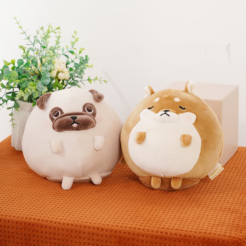 犬 ぬいぐるみ もちもちパグ＆柴犬 抱き包みぬいぐるみ