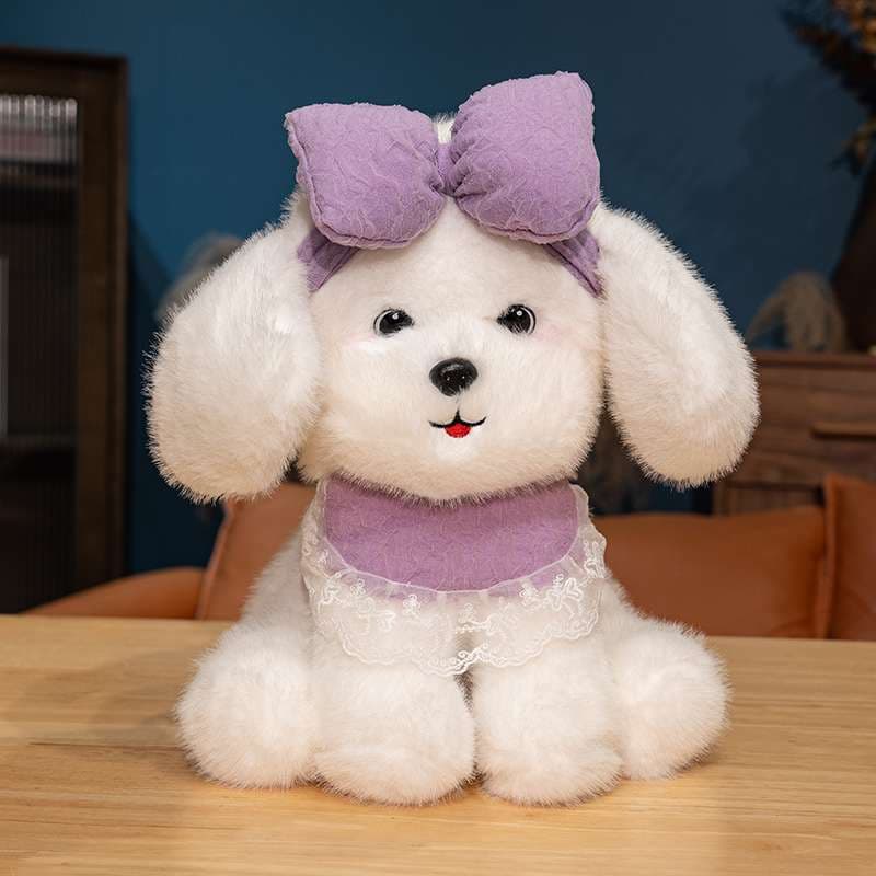 犬 ぬいぐるみ ふわふわリボン トイプードル ぬいぐるみ