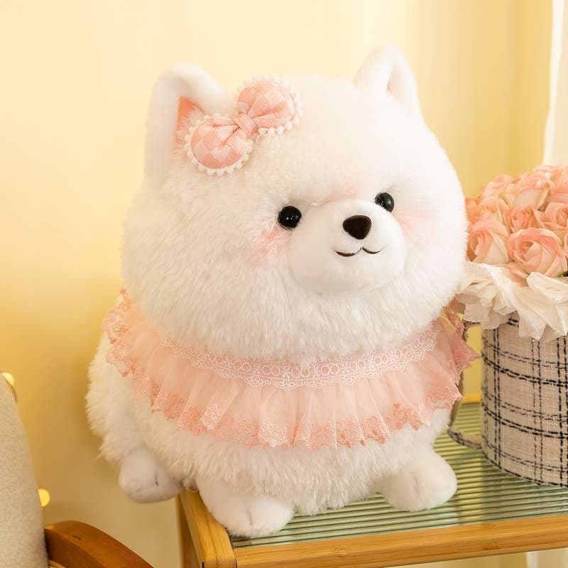 犬 ぬいぐるみ ふわもこポメちゃんレースぬいぐるみ
