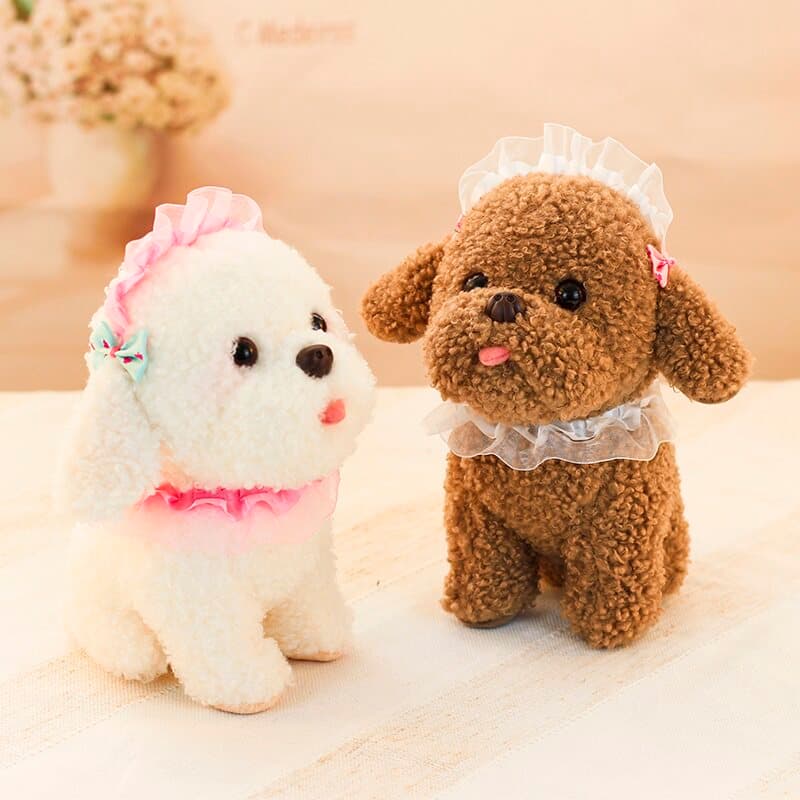 犬 ぬいぐるみ フリル付きおめかしトイプードルぬいぐるみ