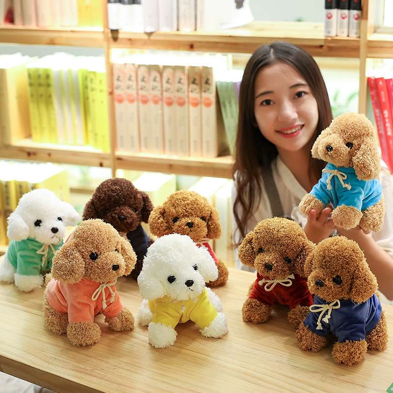 犬 ぬいぐるみ もこもこトイプードル おすわりぬいぐるみ
