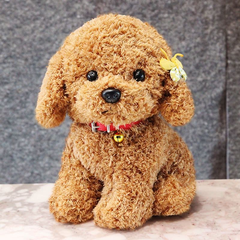 犬 ぬいぐるみ もふもふトイプードル ぬいぐるみ 首輪付き