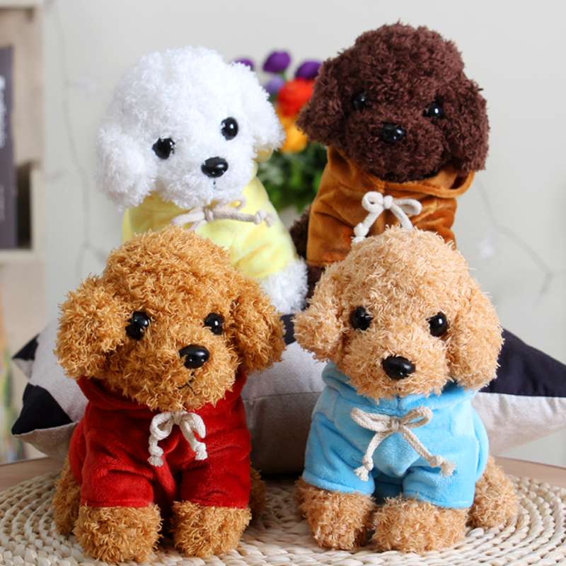 犬 ぬいぐるみ もこもこトイプードル おめかしぬいぐるみ