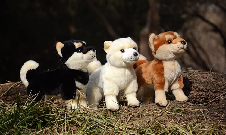 犬 ぬいぐるみ 立体的な黒柴犬のリアルぬいぐるみ