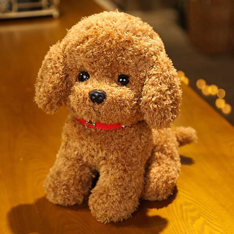 犬 ぬいぐるみ もふもふトイプードル ぬいぐるみ ベル付き