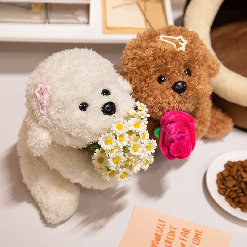 犬 ぬいぐるみ ふわもこトイプードル おすわりぬいぐるみ