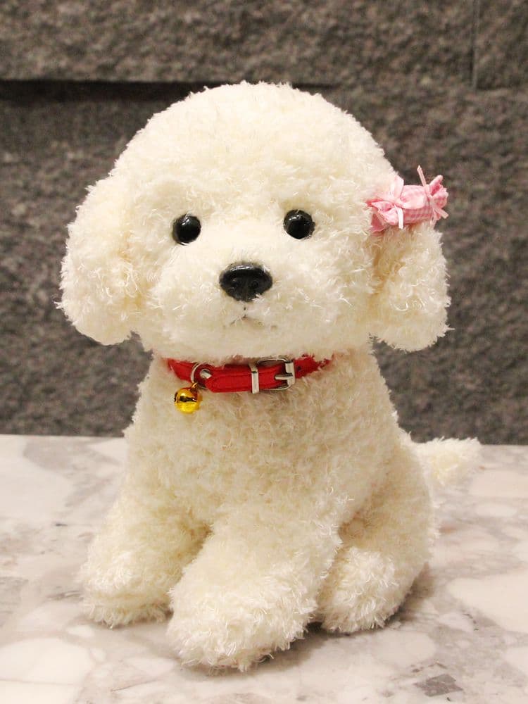 犬 ぬいぐるみ もふもふトイプードル ぬいぐるみ 首輪付き