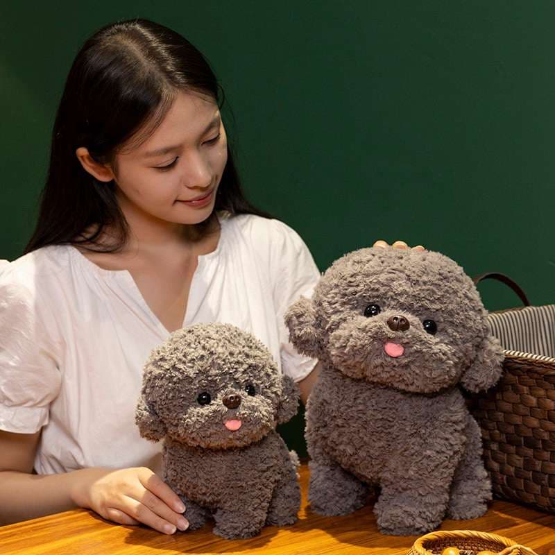 犬 ぬいぐるみ もこもこ愛らしいトイプードルの癒しぬいぐるみ