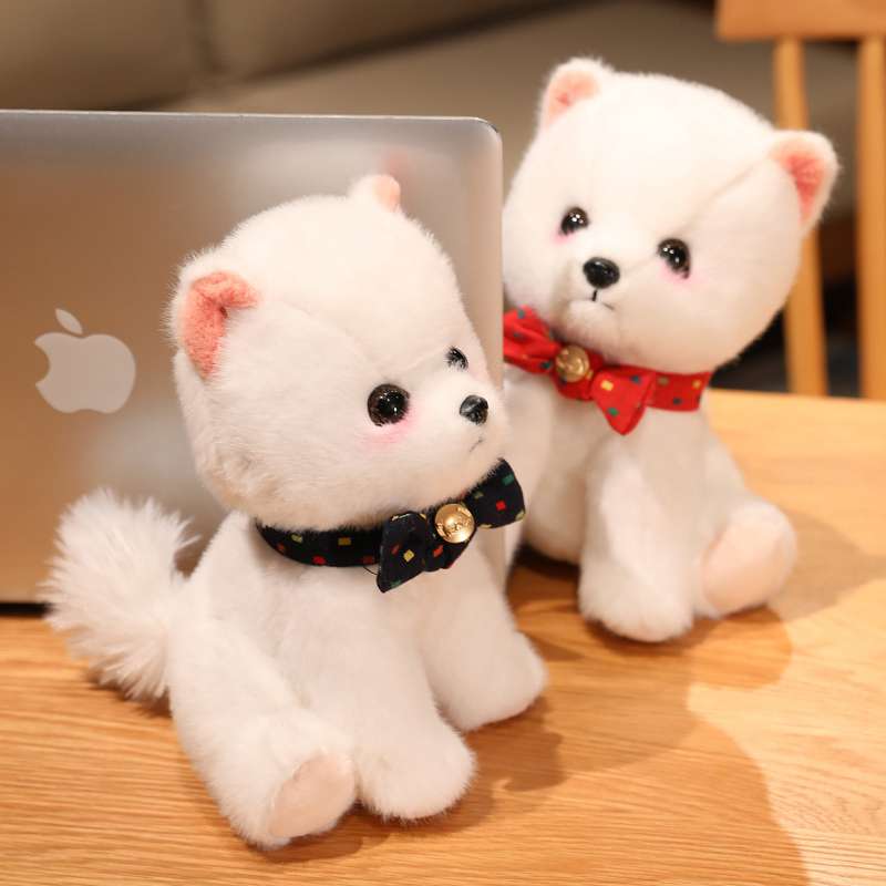 犬 ぬいぐるみ リボン付きポメラニアン ぬいぐるみ