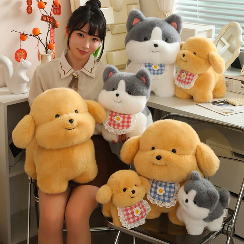犬 ぬいぐるみ もこもこ笑顔の癒しぬいぐるみ