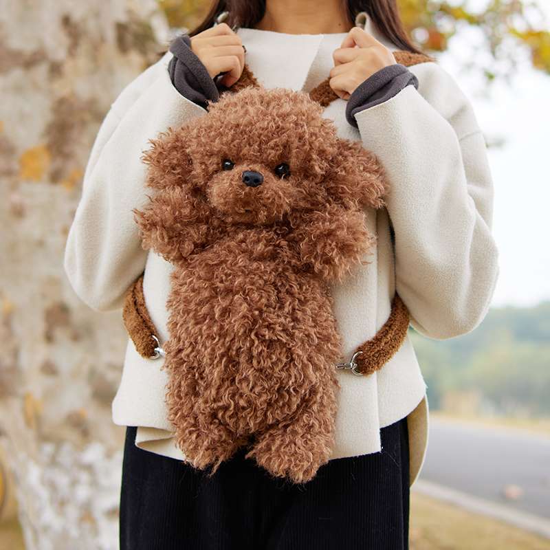 犬 ぬいぐるみ もふもふトイプードル リュック型ぬいぐるみ