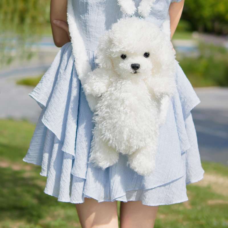 犬 ぬいぐるみ もふもふトイプードル リュック型ぬいぐるみ