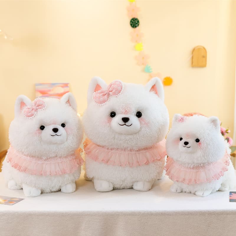 犬 ぬいぐるみ もふもふポメラニアン おめかしぬいぐるみ
