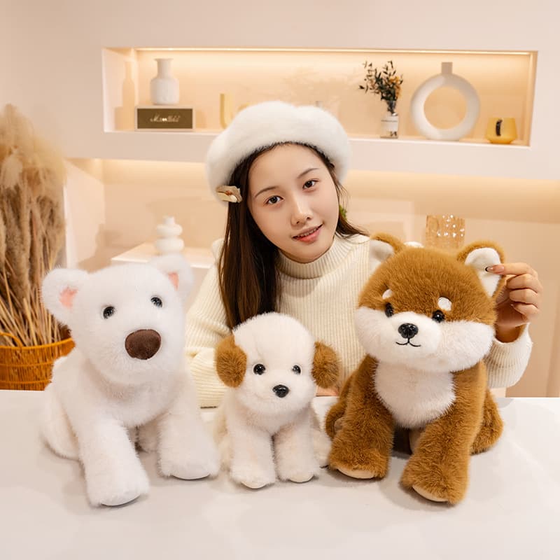 犬 ぬいぐるみ もふもふチェーン付き子犬ぬいぐるみ