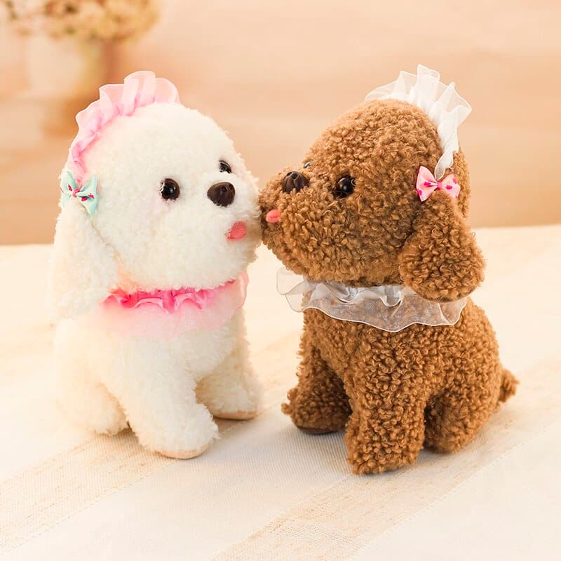 犬 ぬいぐるみ フリル付きおめかしトイプードルぬいぐるみ