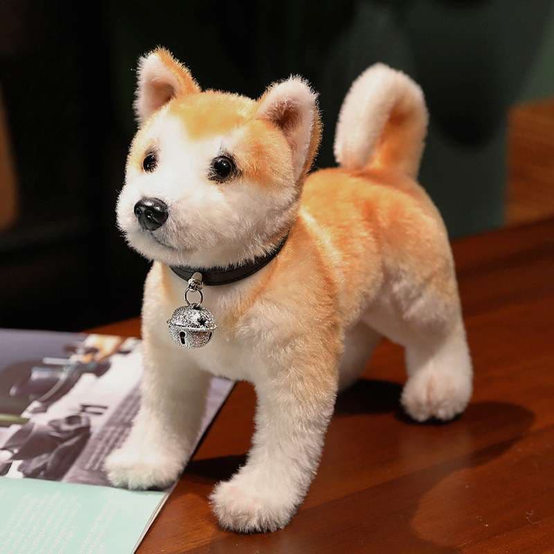 もふもふ秋田犬 ぬいぐるみ 首輪付き