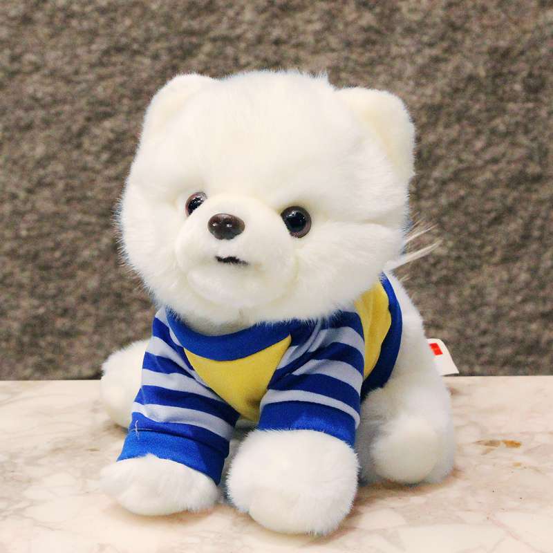 犬 ぬいぐるみ もふもふポメちゃんぬいぐるみ ストライプマリン