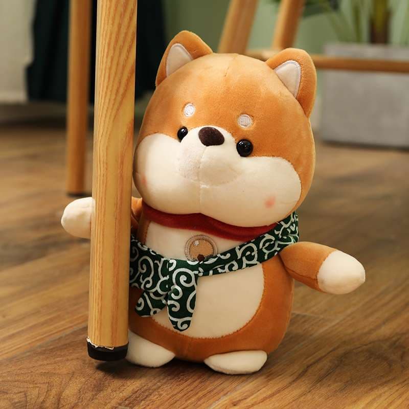 犬 ぬいぐるみ もちもち豆柴 ぬいぐるみ 和柄スカーフ付き