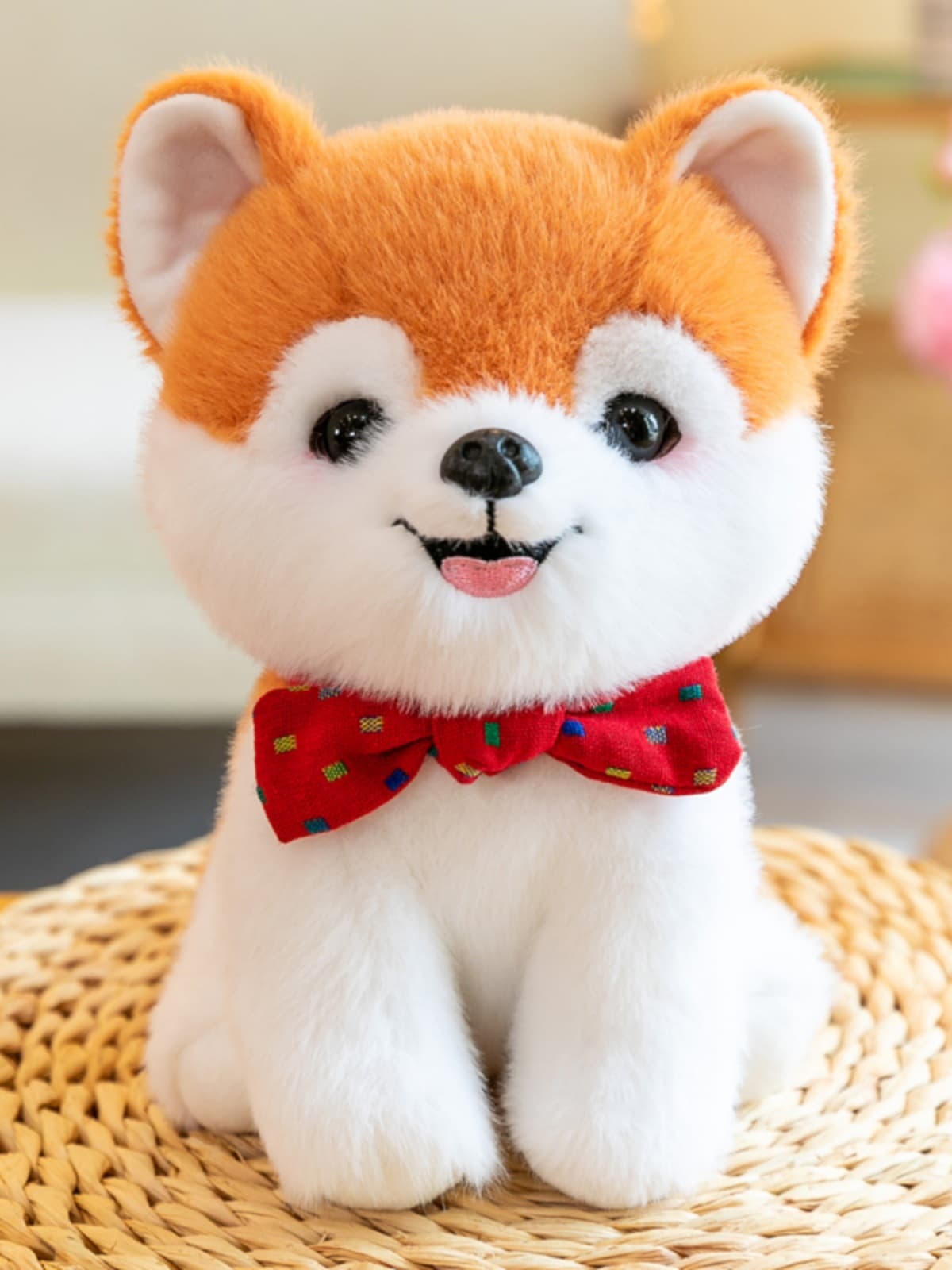 犬 ぬいぐるみ 蝶ネクタイ付き豆柴ぬいぐるみ