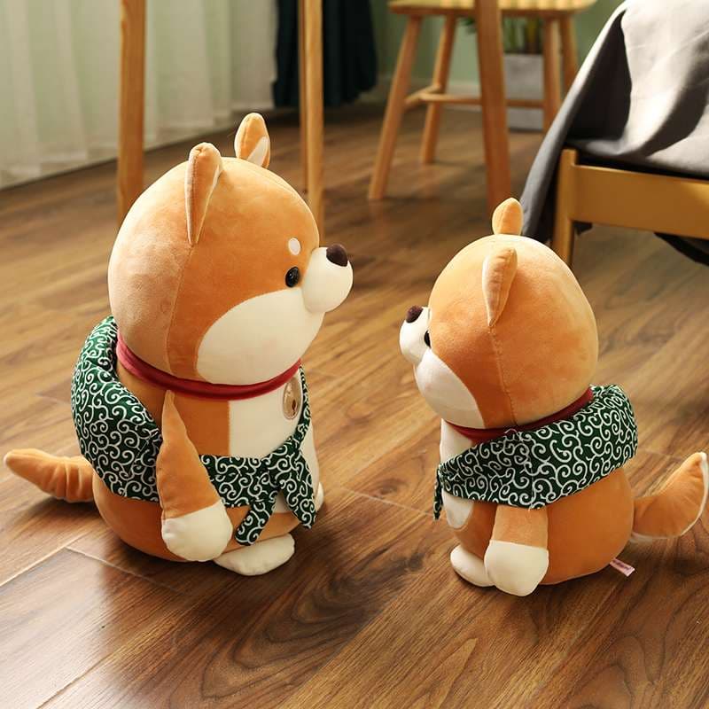 犬 ぬいぐるみ もちもち豆柴 ぬいぐるみ 和柄スカーフ付き