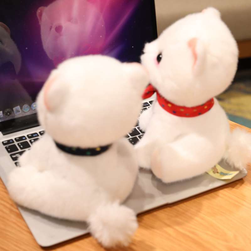 犬 ぬいぐるみ リボン付きポメラニアン ぬいぐるみ