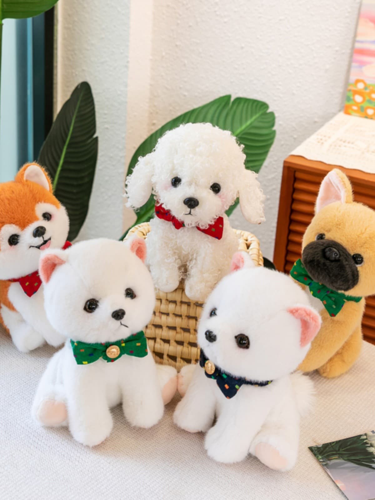 犬 ぬいぐるみ 蝶ネクタイ付き豆柴ぬいぐるみ