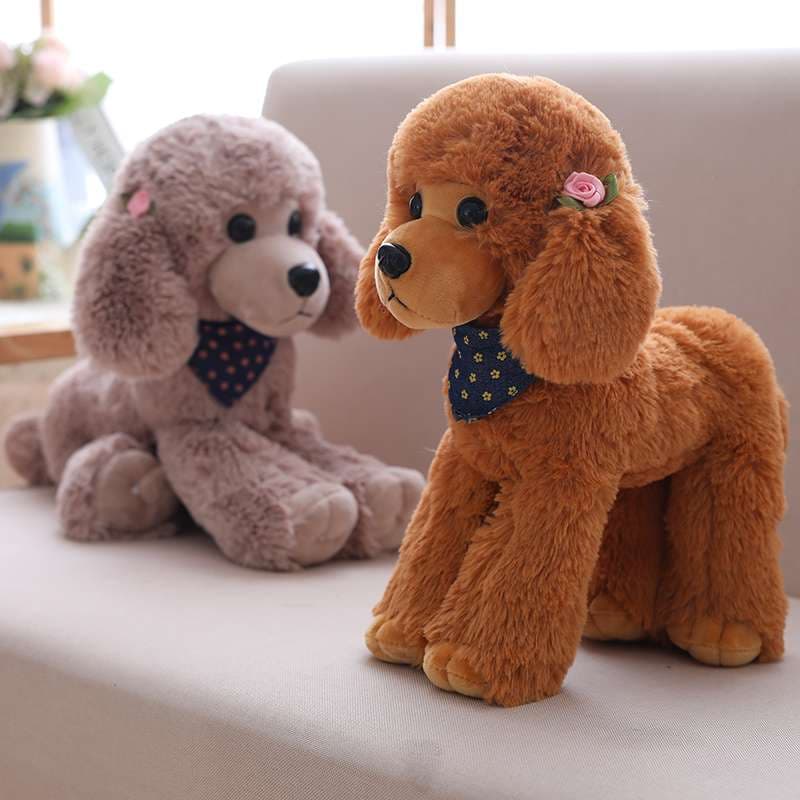 犬 ぬいぐるみ もふもふトイプードル ぬいぐるみ ポーチ付き