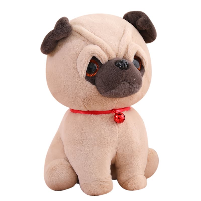 犬 ぬいぐるみ 愛らしい表情の座りポーズパグちゃんぬいぐるみ