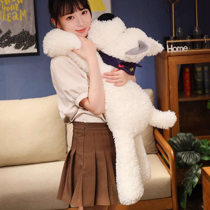 犬 ぬいぐるみ ふわもこシュナウザーの抱き枕