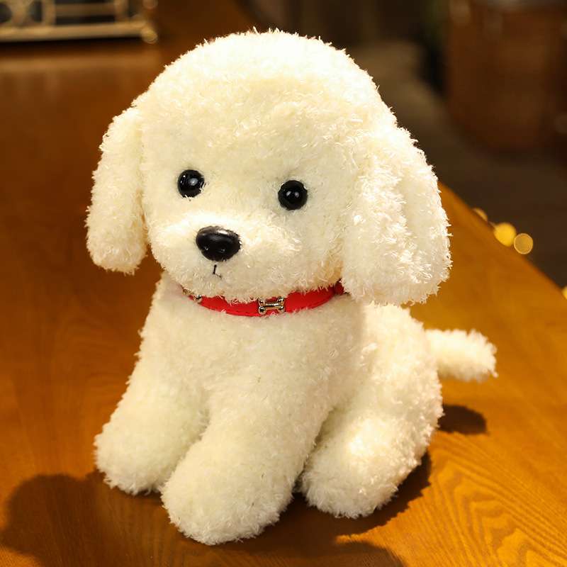 犬 ぬいぐるみ もふもふトイプードル ぬいぐるみ ベル付き