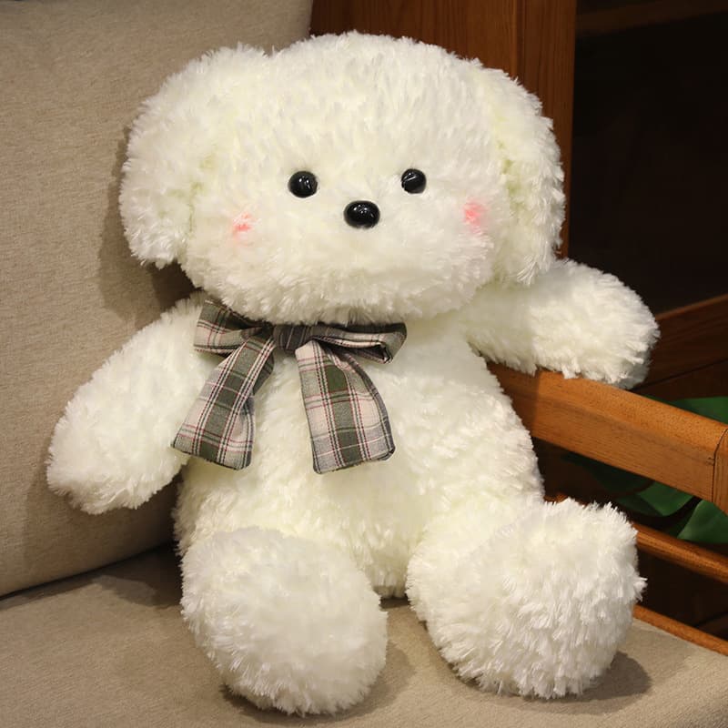 犬 ぬいぐるみ もふもふリボン付きトイプードル ぬいぐるみ