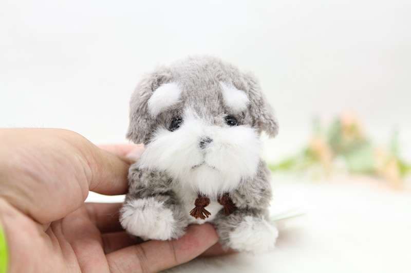 犬 ぬいぐるみ もこもこシュナウザーちゃん