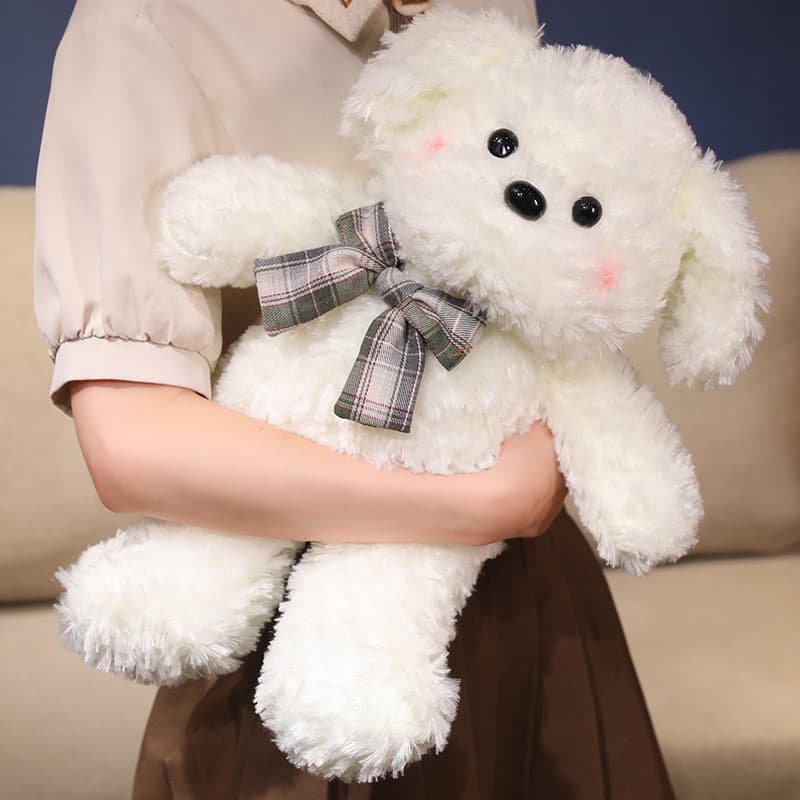犬 ぬいぐるみ もふもふリボン付きトイプードル ぬいぐるみ