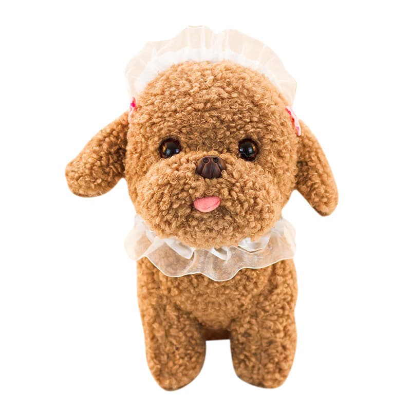 犬 ぬいぐるみ フリル付きおめかしトイプードルぬいぐるみ
